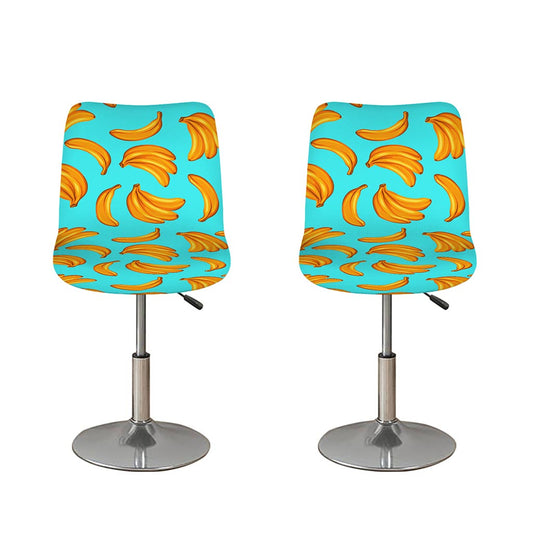 Blue Banana Pattern Print Bar Stool Covers