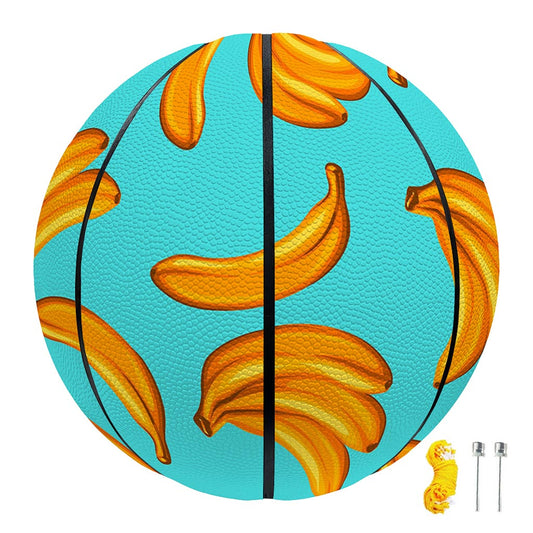 Blue Banana Pattern Print Basketball