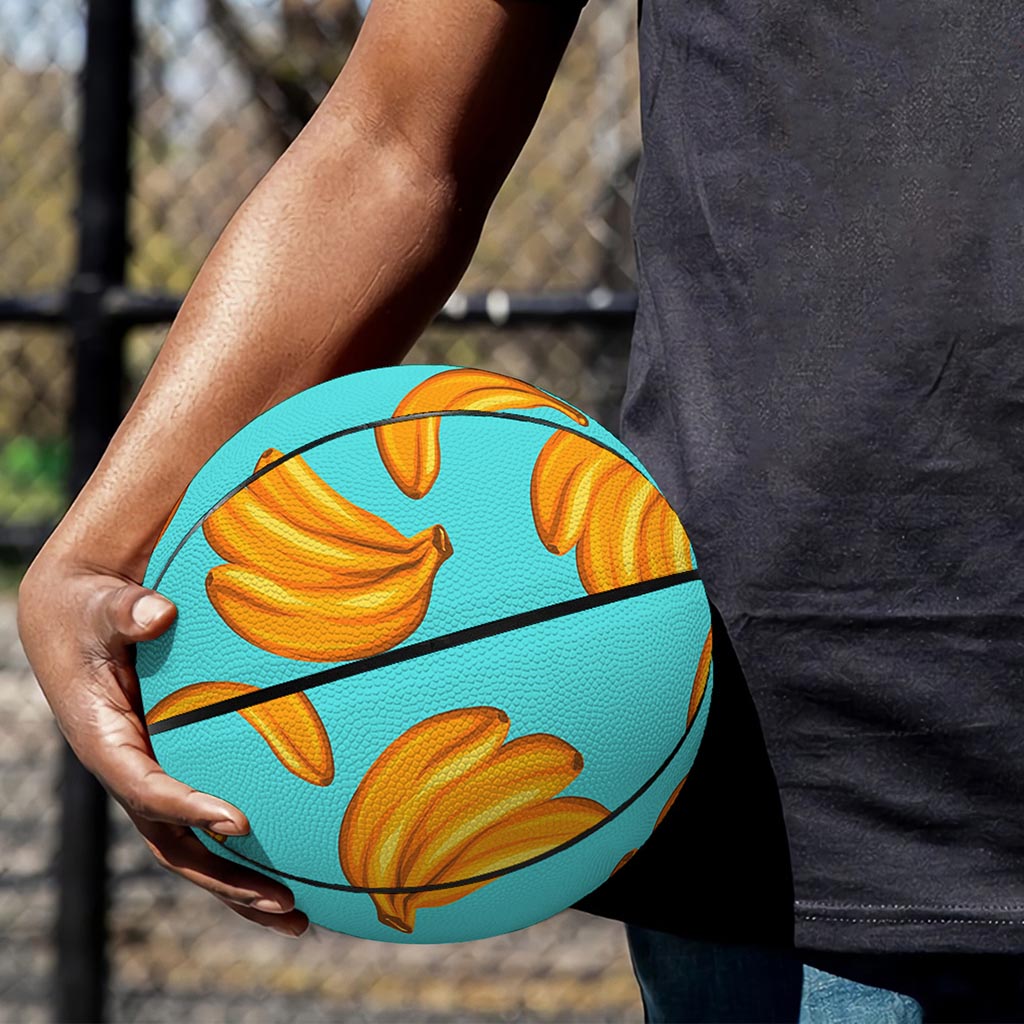 Blue Banana Pattern Print Basketball