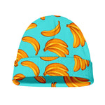 Blue Banana Pattern Print Beanie