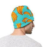 Blue Banana Pattern Print Beanie
