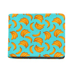 Blue Banana Pattern Print Bifold Wallet