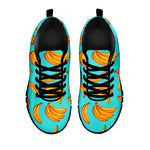 Blue Banana Pattern Print Black Running Shoes