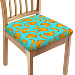 Blue Banana Pattern Print Chair Cushion Cover