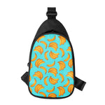 Blue Banana Pattern Print Chest Bag