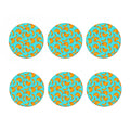 Blue Banana Pattern Print Coaster Set