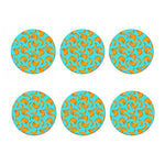 Blue Banana Pattern Print Coaster Set