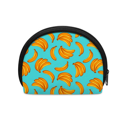 Blue Banana Pattern Print Coin Purse