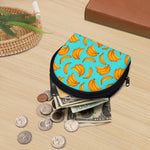 Blue Banana Pattern Print Coin Purse