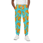 Blue Banana Pattern Print Cotton Pants