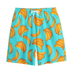 Blue Banana Pattern Print Cotton Shorts