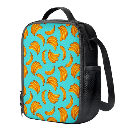 Blue Banana Pattern Print Crossbody Lunch Bag