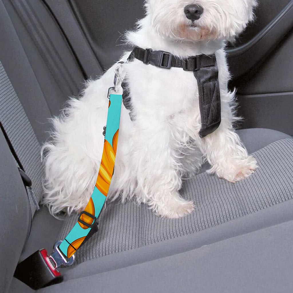 Blue Banana Pattern Print Dog Seat Belt