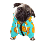 Blue Banana Pattern Print Dog Zip Up Hoodie