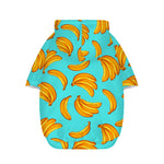 Blue Banana Pattern Print Dog Zip Up Hoodie