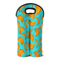 Blue Banana Pattern Print Double Neoprene Wine Tote