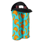 Blue Banana Pattern Print Double Neoprene Wine Tote