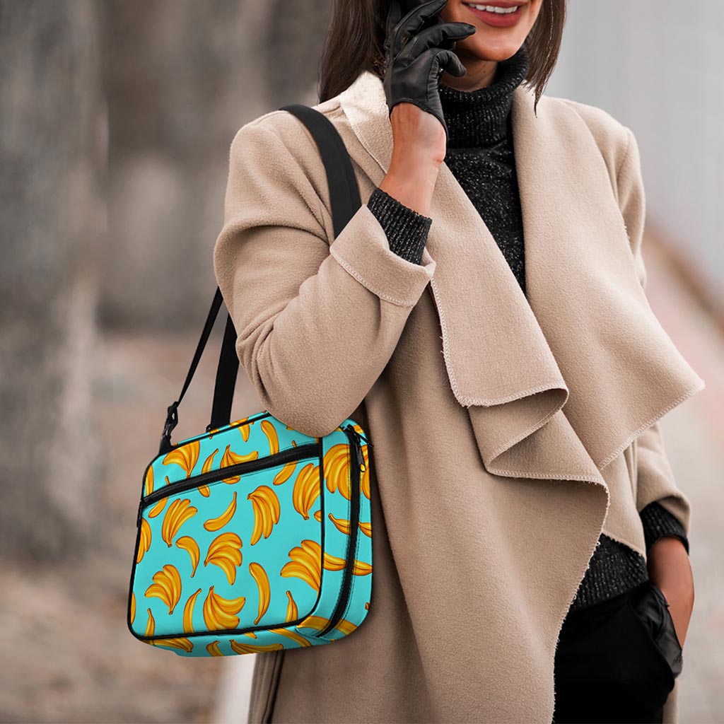 Blue Banana Pattern Print Double Strap Bible Bag