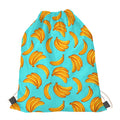 Blue Banana Pattern Print Drawstring Bag