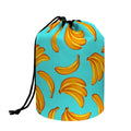 Blue Banana Pattern Print Drawstring Makeup Bag