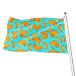 Blue Banana Pattern Print Flag