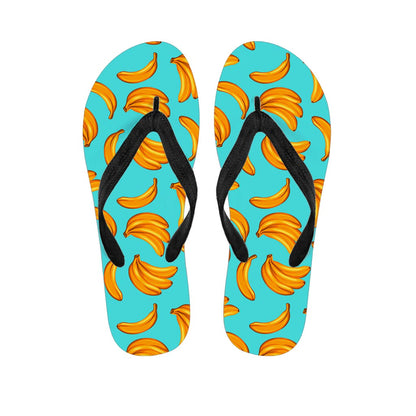 Blue Banana Pattern Print Flip Flops