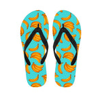 Blue Banana Pattern Print Flip Flops