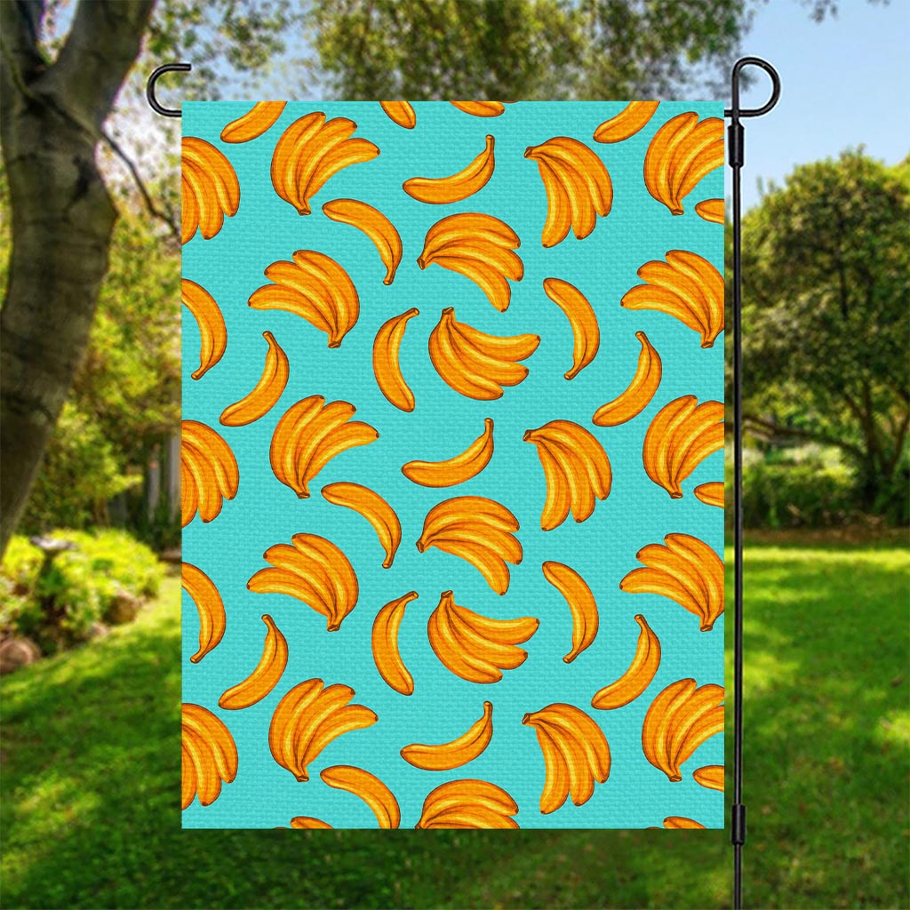 Blue Banana Pattern Print Garden Flag