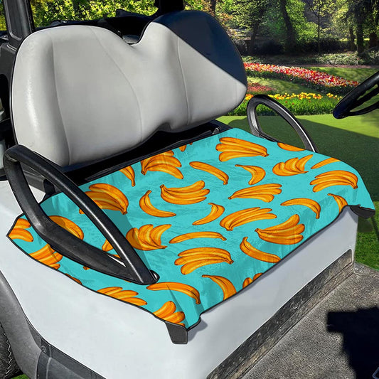 Blue Banana Pattern Print Golf Cart Seat Cover