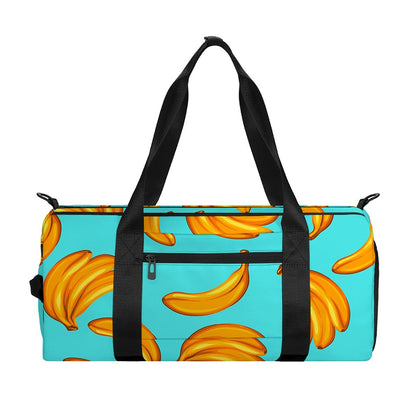 Blue Banana Pattern Print Gym Bag