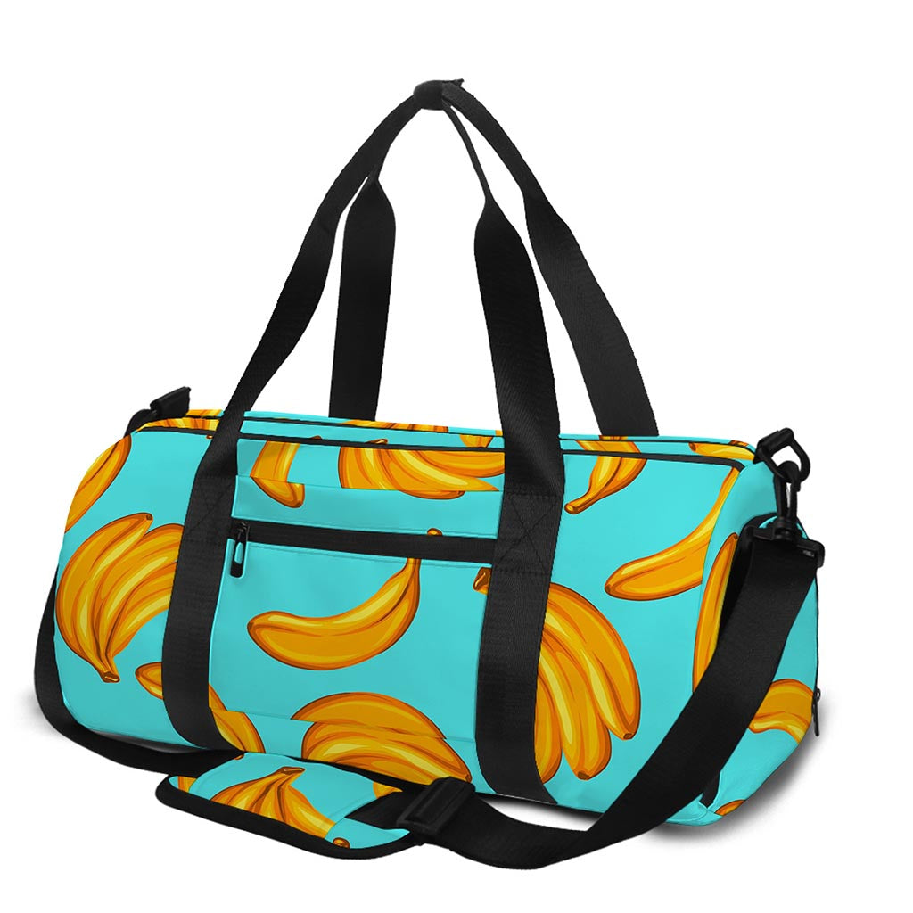 Blue Banana Pattern Print Gym Bag