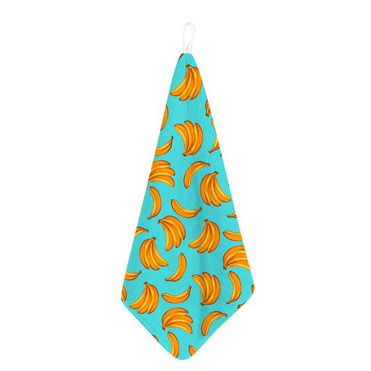 Blue Banana Pattern Print Hand Towel