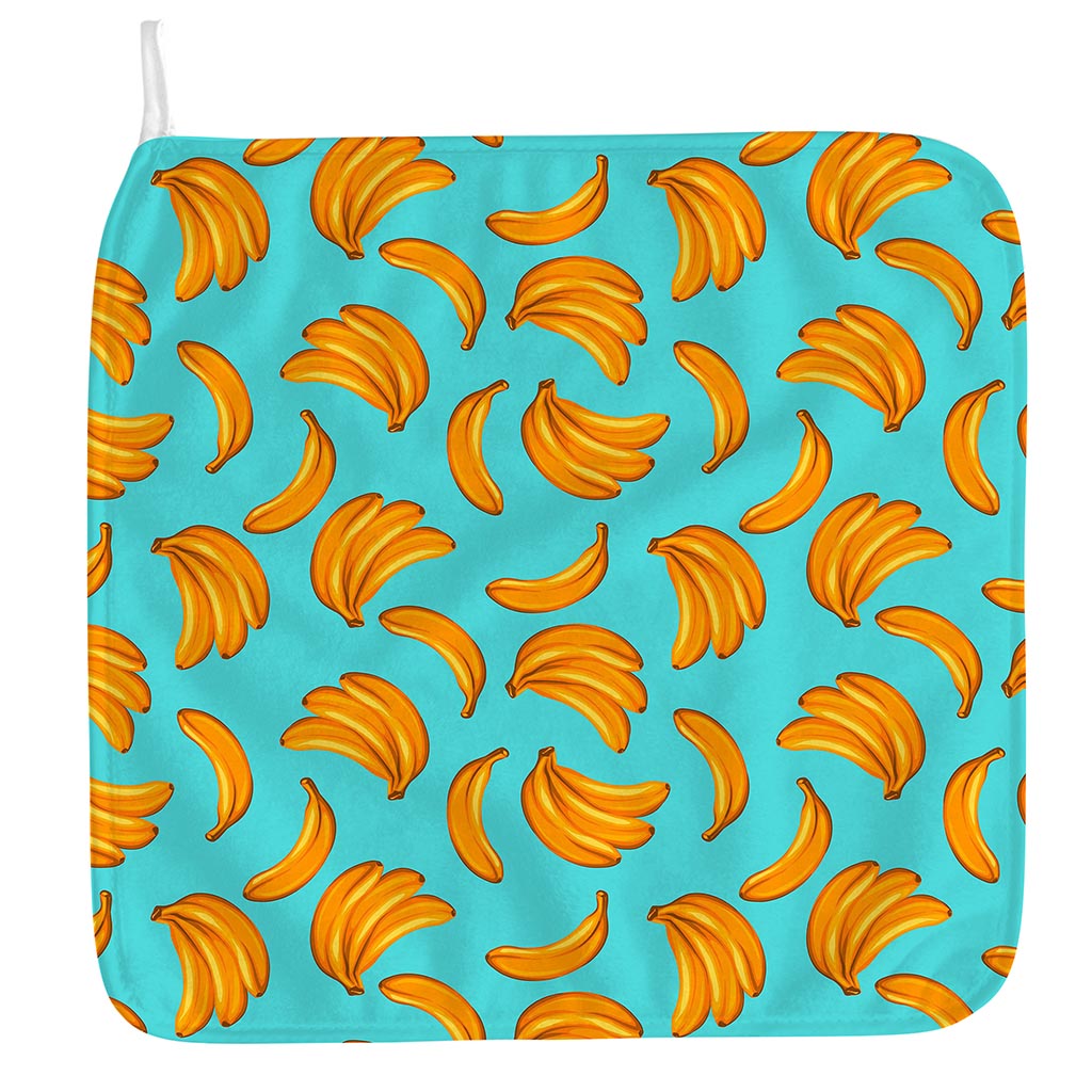 Blue Banana Pattern Print Hand Towel