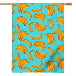 Blue Banana Pattern Print House Flag
