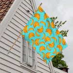 Blue Banana Pattern Print House Flag