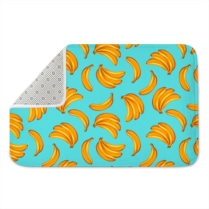 Blue Banana Pattern Print Indoor Door Mat