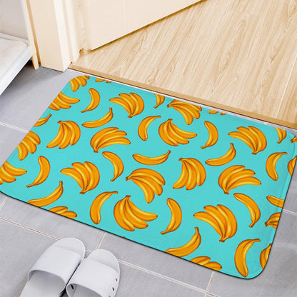 Blue Banana Pattern Print Indoor Door Mat