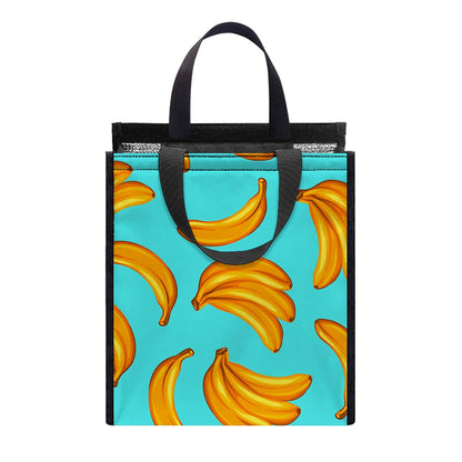 Blue Banana Pattern Print Insulated Lunch Tote