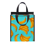 Blue Banana Pattern Print Insulated Lunch Tote