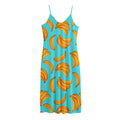 Blue Banana Pattern Print Jersey Midi Cami Dress
