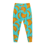 Blue Banana Pattern Print Jogger Pants