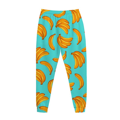 Blue Banana Pattern Print Jogger Pants