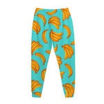 Blue Banana Pattern Print Jogger Pants