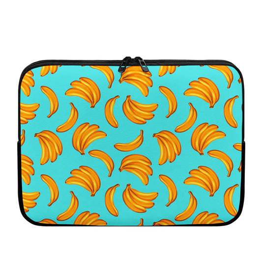 Blue Banana Pattern Print Laptop Sleeve