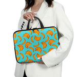 Blue Banana Pattern Print Laptop Sleeve With Handle