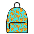 Blue Banana Pattern Print Leather Backpack