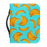 Blue Banana Pattern Print Leather Bible Cover
