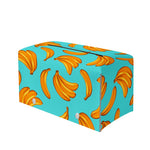 Blue Banana Pattern Print Leather Tissue Box Cover