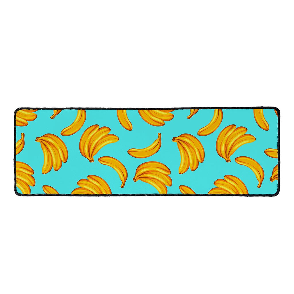 Blue Banana Pattern Print Long Kitchen Mat