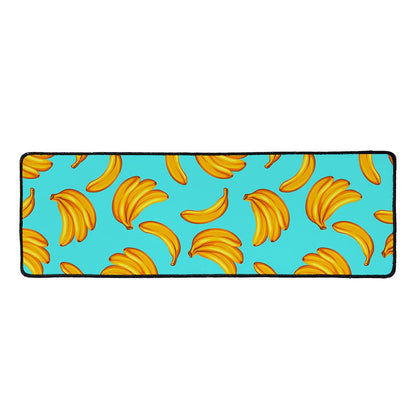 Blue Banana Pattern Print Long Kitchen Mat